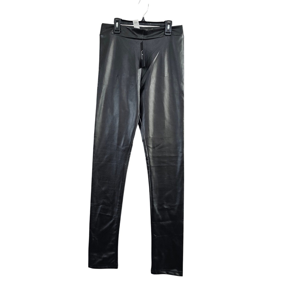Lulus Leggings Womens Large Black Solid Faux Leather High Waisted Slim Fit